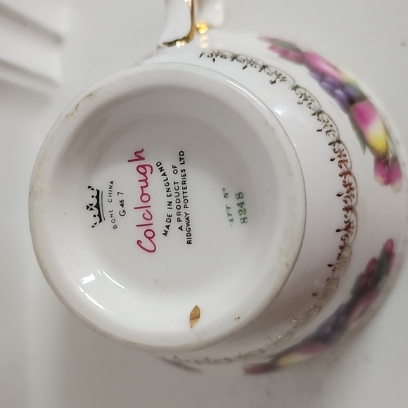 Colclough Bone China Tea Cup and Saucer with Fruit Pattern Ridgway Pottery - Picture 6 of 8